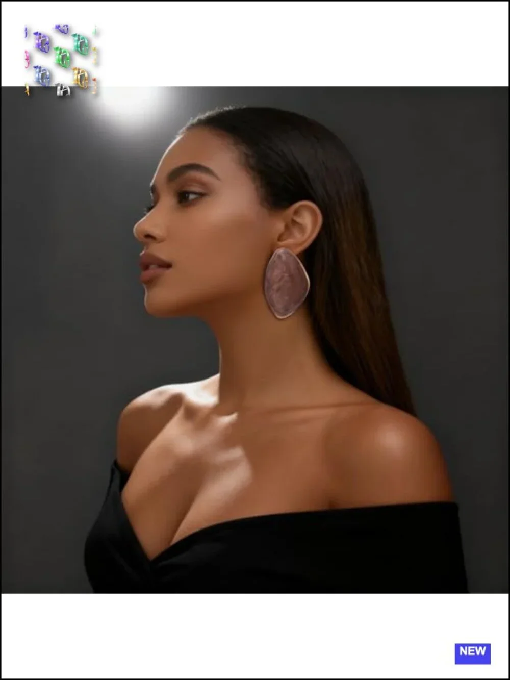 Large Statement Drop Dangle Earrings Oval Round Pebble Geometric Chunky Jewelry